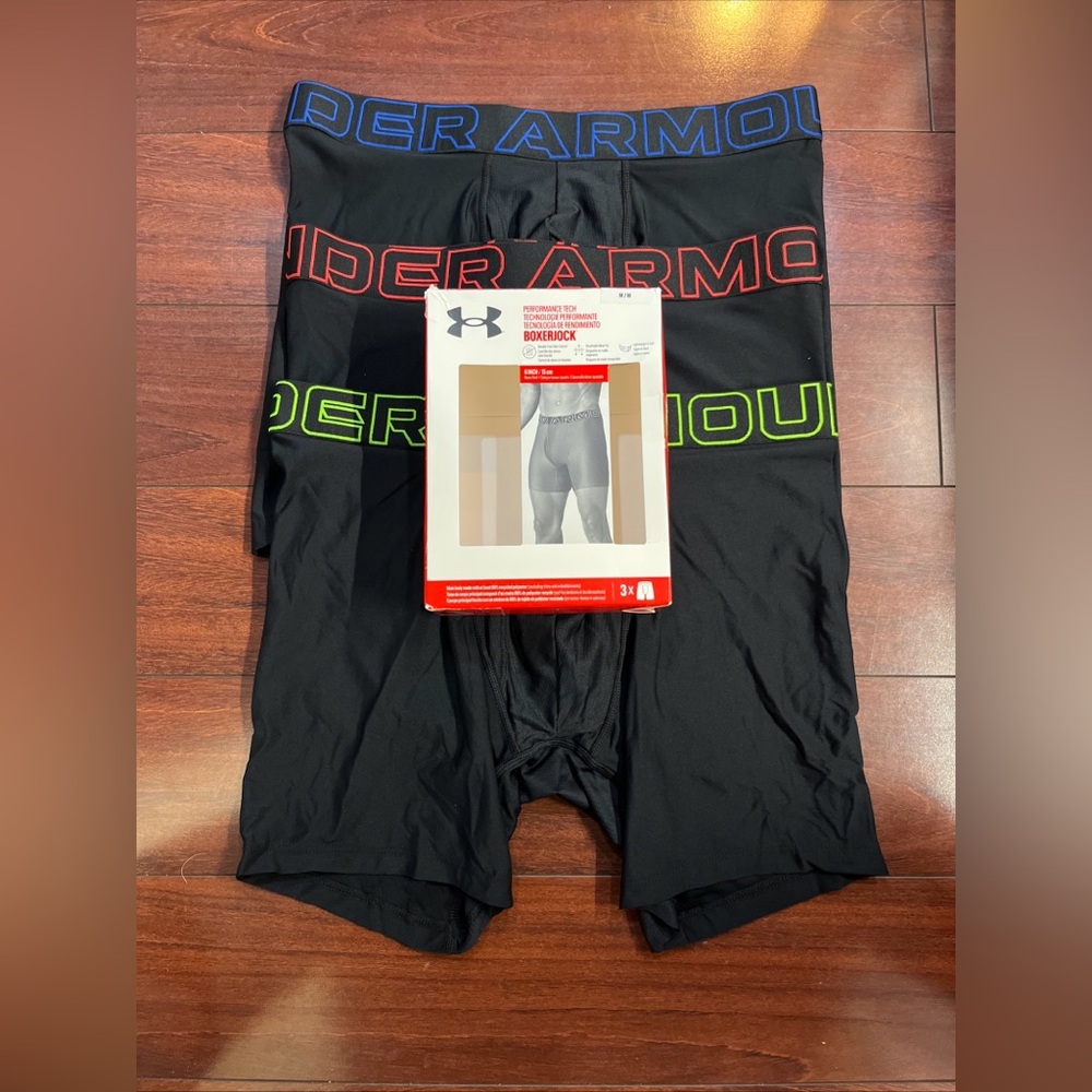 BOX DAMAGE 3-Pack Under Armour Tech Boxer Brief Mens Medium 6 Inch UUSHJ823 961